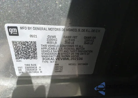2021 GMC Terrain Awd Slt from USA, damaged, VIN 3GKALVEV8ML392106